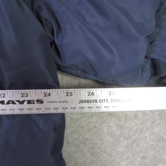 VINTAGE Kmart Jacket Mens Large Blue Down Puffer Nylon Snap Front Quilted 80s - Picture 7 of 10